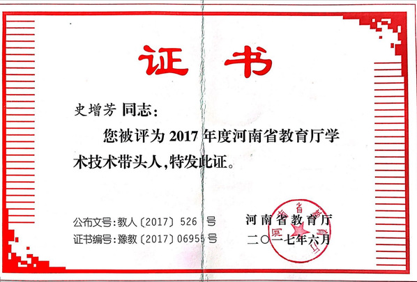 河南省教育厅学术技术带头人